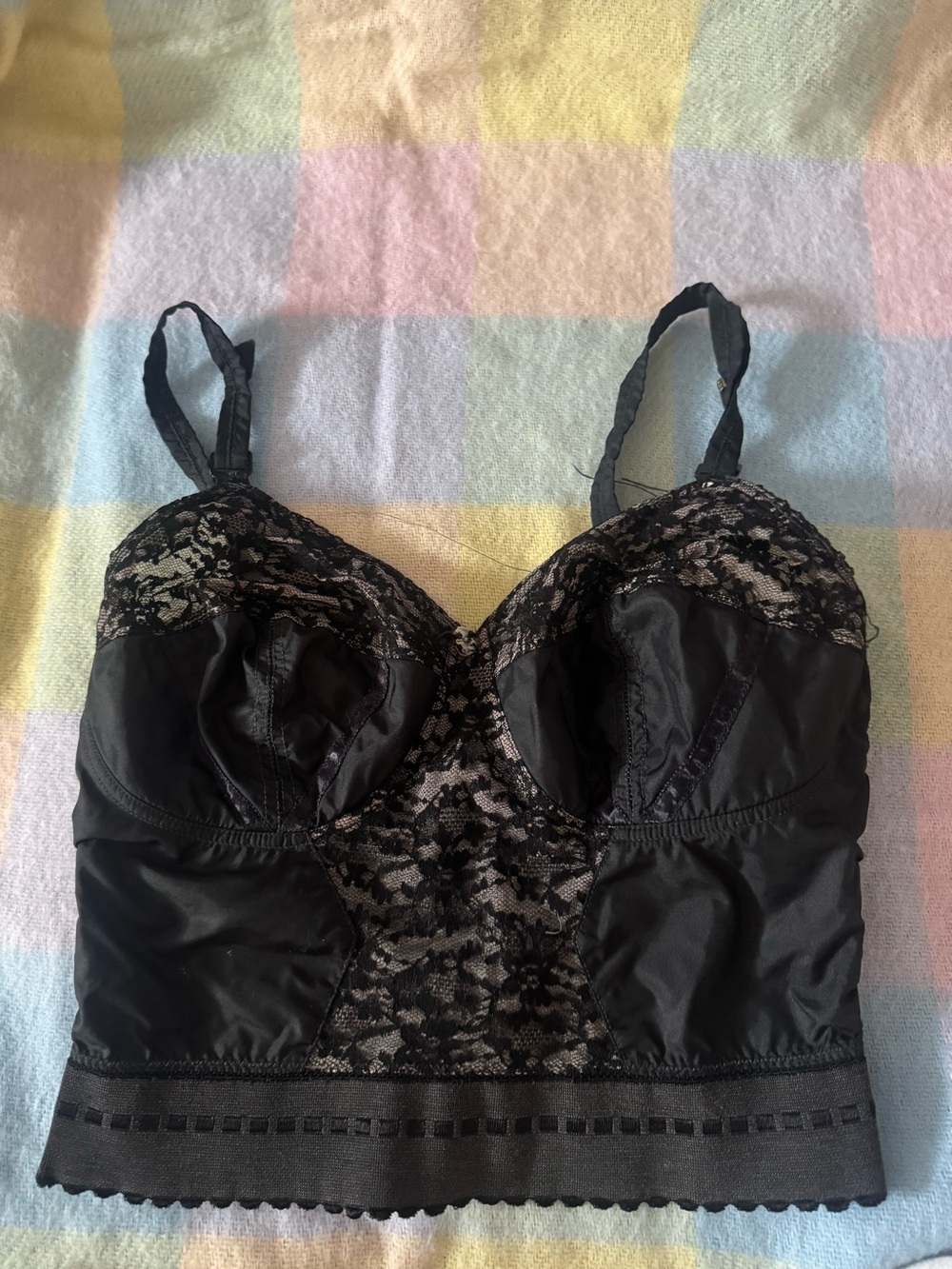 Vintage Cleopatra goddess black bustier corset top